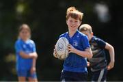 20 July 2021; Callum Daly, age 10, in action during the Bank of Ireland Leinster Rugby Summer Camp at Balbriggan RFC in Dublin. Photo by Matt Browne/Sportsfile