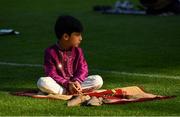 20 July 2021; A young boy on the pitch during the celebration of Eid Al-Adha at Croke Park in Dublin. Photo by Ray McManus/Sportsfile