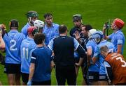 10 July 2021; Dublin manager Paul O'Brien speaks to his players during the 2020 Bord Gáis Energy GAA Hurling All-Ireland U20 Championship Final match between Dublin and Cork at UPMC Nowlan Park in Kilkenny. Photo by David Fitzgerald/Sportsfile