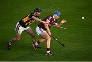 20 July 2021; Shane Quirke of Galway in action against Padraig Dempsey of Kilkenny during the Leinster GAA Hurling U20 Championship semi-final match between Kilkenny and Galway at Bord Na Mona O'Connor Park in Tullamore, Offaly. Photo by David Fitzgerald/Sportsfile