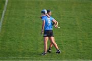 20 July 2021; Dublin players, Brian Sheehy, left, and Séamus Fenton celebrate after the Leinster GAA Hurling U20 Championship semi-final match between Dublin and Offaly at Parnell Park in Dublin. Photo by Daire Brennan/Sportsfile