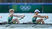 21 July 2021; Team Ireland Women's Lightweight Double Sculls rowers Aoife Casey, left, and Margaret Cremen training at the Sea Forest Waterway ahead of the start of the 2020 Tokyo Summer Olympic Games in Tokyo, Japan. Photo by Brendan Moran/Sportsfile