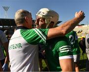 18 July 2021; Pat Ryan of Limerick celebrates with John Kiely after the Munster GAA Hurling Senior Championship Final match between Limerick and Tipperary at Páirc Uí Chaoimh in Cork. Photo by Ray McManus/Sportsfile