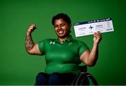 21 July 2021; Power lifter Britney Arendse at the National Sports Campus Conference Centre, Abbotstown in Dublin. Photo by David Fitzgerald/Sportsfile