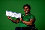21 July 2021; Power lifter Britney Arendse at the National Sports Campus Conference Centre, Abbotstown in Dublin. Photo by David Fitzgerald/Sportsfile