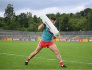 11 July 2021; Conor Doherty of Derry warms up using the tsunami product before the Ulster GAA Football Senior Championship Quarter-Final match between Derry and Donegal at Páirc MacCumhaill in Ballybofey, Donegal. Photo by Stephen McCarthy/Sportsfile