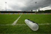 11 July 2021; The tsunami product is left pitchside for the Derry players to use warming up before the Ulster GAA Football Senior Championship Quarter-Final match between Derry and Donegal at Páirc MacCumhaill in Ballybofey, Donegal. Photo by Stephen McCarthy/Sportsfile