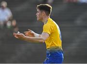21 July 2021; Keith Doyle of Roscommon appeals to referee Thomas Murphy after his first half goal was ruled out during the EirGrid Connacht GAA Football U20 Championship Final match between Mayo and Roscommon at Elverys MacHale Park in Castlebar, Mayo. Photo by Piaras Ó Mídheach/Sportsfile