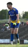 21 July 2021; Roscommon goalkeeper Conor Carroll celebrates after he saved a penalty from Jack Mahon of Mayo during the EirGrid Connacht GAA Football U20 Championship Final match between Mayo and Roscommon at Elverys MacHale Park in Castlebar, Mayo. Photo by Piaras Ó Mídheach/Sportsfile