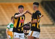 21 July 2021; Evan Rudkins of Kilkenny with team-mate Eoghan Lyng after the Electric Ireland Leinster GAA Minor Hurling Championship Semi-Final match between Kilkenny and Offaly at UPMC Nowlan Park in Kilkenny. Photo by Eóin Noonan/Sportsfile