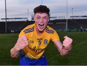21 July 2021; Patrick Gavin of Roscommon celebrates after his side's victory in the EirGrid Connacht GAA Football U20 Championship Final match between Mayo and Roscommon at Elverys MacHale Park in Castlebar, Mayo. Photo by Piaras Ó Mídheach/Sportsfile