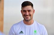 22 July 2021; Team Ireland rugby 7s player Bryan Mollen is interviewed during a media conference at the Olympic Village ahead of the start of the 2020 Tokyo Summer Olympic Games in Tokyo, Japan. Photo by Brendan Moran/Sportsfile