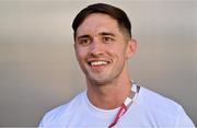 22 July 2021; Team Ireland rugby 7s player Greg O'Shea is interviewed during a media conference at the Olympic Village ahead of the start of the 2020 Tokyo Summer Olympic Games in Tokyo, Japan. Photo by Brendan Moran/Sportsfile