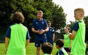 22 July 2021; Republic of Ireland manager Stephen Kenny speaking to kids taking part in the INTERSPORT Elverys Summer Soccer Schools at Templeogue United FC in Dublin. Photo by Eóin Noonan/Sportsfile