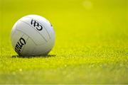 18 July 2021; A detailed view of a football before the Leinster GAA Senior Football Championship Semi-Final match between Dublin and Meath at Croke Park in Dublin. Photo by Eóin Noonan/Sportsfile