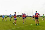 22 July 2021; Dublin players warm up before the EirGrid Leinster GAA Football U20 Championship Final match between Dublin and Offaly at MW Hire O'Moore Park in Portlaoise, Laois. Photo by Matt Browne/Sportsfile