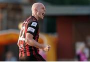 22 July 2021; Georgie Kelly of Bohemians celebrates at the final whistle of the UEFA Europa Conference League second qualifying round first leg match between F91 Dudelange and Bohemians at Stade Jos Nosbaum in Dudelange, Luxembourg. Photo by Gerry Schmit/Sportsfile