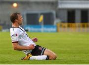 22 July 2021; David McMillan of Dundalk celebrates after scoring his side's second goal during the UEFA Europa Conference League second qualifying round first leg match between Dundalk and Levadia at Tallaght Stadium in Dublin. Photo by Eóin Noonan/Sportsfile