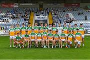 22 July 2021; The Offaly squad before the EirGrid Leinster GAA Football U20 Championship Final match between Dublin and Offaly at MW Hire O'Moore Park in Portlaoise, Laois. Photo by Matt Browne/Sportsfile
