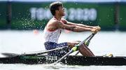 23 July 2021; Cris Nievarez of Philippines during the heats of the men's single sculls event at the Sea Forest Waterway during the 2020 Tokyo Summer Olympic Games in Tokyo, Japan. Photo by Stephen McCarthy/Sportsfile