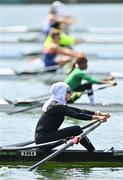 23 July 2021; Nazanin Malaei of Iran in action during the heats of the women's single sculls event at the Sea Forest Waterway during the 2020 Tokyo Summer Olympic Games in Tokyo, Japan. Photo by Seb Daly/Sportsfile