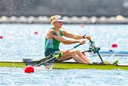 23 July 2021; Sanita Pušpure of Ireland during her heat of the women's single sculls at the Sea Forest Waterway during the 2020 Tokyo Summer Olympic Games in Tokyo, Japan. Photo by Baptiste Fernandez/Sportsfile