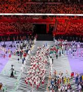 23 July 2021; A general view of Team Japan entering the stadium during the 2020 Tokyo Summer Olympic Games opening ceremony at the Olympic Stadium in Tokyo, Japan. Photo by Stephen McCarthy/Sportsfile