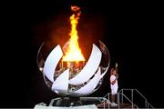 23 July 2021; Naomi Osaka of Japan after lighting the Olympic Flame during the 2020 Tokyo Summer Olympic Games opening ceremony at the Olympic Stadium in Tokyo, Japan. Photo by Stephen McCarthy/Sportsfile
