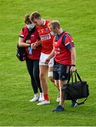 22 July 2021; Evan Cooke of Cork is helped off the pitch to receive medical attention during the EirGrid Munster GAA Football U20 Championship Final match between Cork and Tipperary at Semple Stadium in Thurles, Tipperary. Photo by Piaras Ó Mídheach/Sportsfile