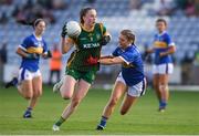 23 July 2021; Aoibhin Cleary of Meath in action against Elaine Kelly of Tipperary during the TG4 All-Ireland Senior Ladies Football Championship Group 2 Round 3 match between Meath and Tipperary at MW Hire O'Moore Park in Portlaoise, Co Laois. Photo by Matt Browne/Sportsfile