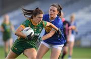 23 July 2021; Emma Troy of Meath in action against Ava Fennessy of Tipperary during the TG4 All-Ireland Senior Ladies Football Championship Group 2 Round 3 match between Meath and Tipperary at MW Hire O'Moore Park in Portlaoise, Co Laois. Photo by Matt Browne/Sportsfile