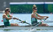 24 July 2021; Aileen Crowley, left, and Monika Dukarska of Ireland in action during the heats of the Women's Pair at the Sea Forest Waterway during the 2020 Tokyo Summer Olympic Games in Tokyo, Japan. Photo by Seb Daly/Sportsfile