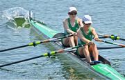 24 July 2021; Aoife Casey, left, and Margaret Cremen of Ireland in action during the heats of the Women's Lightweight Double Sculls at the Sea Forest Waterway during the 2020 Tokyo Summer Olympic Games in Tokyo, Japan. Photo by Seb Daly/Sportsfile