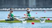 24 July 2021; Fintan McCarthy, left, and Paul O'Donovan of Ireland in action during the heats of the Lightweight Men's Double Sculls at the Sea Forest Waterway during the 2020 Tokyo Summer Olympic Games in Tokyo, Japan. Photo by Seb Daly/Sportsfile