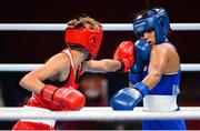24 July 2021; Yarisel Ramirez of USA, right, and Nikolina Cacic of Croatia during their Women's Featherweight round of 32 bout at the Kokugikan Arena during the 2020 Tokyo Summer Olympic Games in Tokyo, Japan. Photo by Stephen McCarthy/Sportsfile