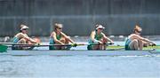 24 July 2021; Aifric Keogh, Eimear Lambe, Fiona Murtagh and Emily Hegarty of Ireland in action during the heats of the Women's Four at the Sea Forest Waterway during the 2020 Tokyo Summer Olympic Games in Tokyo, Japan. Photo by Seb Daly/Sportsfile