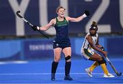 24 July 2021; Roisin Upton of Ireland celebrates after scoring her side's first goal during the Women's Pool A Group Stage match between Ireland and South Africa at the Oi Hockey Stadium during the 2020 Tokyo Summer Olympic Games in Tokyo, Japan. Photo by Ramsey Cardy/Sportsfile