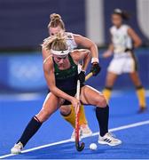 24 July 2021; Chloe Watkins of Ireland in action against Nicole Walraven of South Africa during the Women's Pool A Group Stage match between Ireland and South Africa at the Oi Hockey Stadium during the 2020 Tokyo Summer Olympic Games in Tokyo, Japan. Photo by Ramsey Cardy/Sportsfile