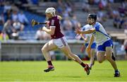 24 July 2021; Shane Cooney of Galway is tackled by Jamie Barron of Waterford during the GAA Hurling All-Ireland Senior Championship Round 2 match between Waterford and Galway at Semple Stadium in Thurles, Tipperary. Photo by Ray McManus/Sportsfile