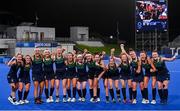 24 July 2021; Team Ireland celebrate following victory in the Women's Pool A Group Stage match between Ireland and South Africa at the Oi Hockey Stadium during the 2020 Tokyo Summer Olympic Games in Tokyo, Japan. Photo by Ramsey Cardy/Sportsfile