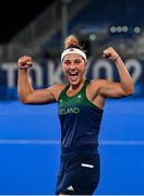 24 July 2021; Lena Tice of Ireland celebrates following victory in the Women's Pool A Group Stage match between Ireland and South Africa at the Oi Hockey Stadium during the 2020 Tokyo Summer Olympic Games in Tokyo, Japan. Photo by Ramsey Cardy/Sportsfile