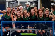 24 July 2021; Ireland players celebrate following victory in the Women's Pool A Group Stage match between Ireland and South Africa at the Oi Hockey Stadium during the 2020 Tokyo Summer Olympic Games in Tokyo, Japan. Photo by Ramsey Cardy/Sportsfile