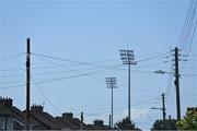 23 July 2021; A general view of the floodlights from outside the ground before the GAA Hurling All-Ireland Senior Championship Round 2 match between Clare and Cork at LIT Gaelic Grounds in Limerick. Photo by Piaras Ó Mídheach/Sportsfile
