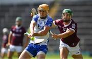 24 July 2021; Peter Hogan of Waterford is tackled by Adrian Tuohey of Galway during the GAA Hurling All-Ireland Senior Championship Round 2 match between Waterford and Galway at Semple Stadium in Thurles, Tipperary. Photo by Ray McManus/Sportsfile