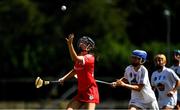 24 July 2021; Niamh O’Leary of Cork in action against Ciara Egan of Kildare during the All Ireland Intermediate Camogie Championship match between Kildare and Cork at Manguard Plus Kildare GAA Centre of Excellence in Newbridge, Kildare. Photo by Daire Brennan/Sportsfile