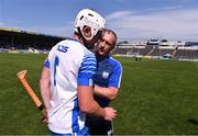 24 July 2021; Shane Bennett and Waterford manager Liam Cahill after  during the GAA Hurling All-Ireland Senior Championship Round 2 match between Waterford and Galway at Semple Stadium in Thurles, Tipperary. Photo by Ray McManus/Sportsfile