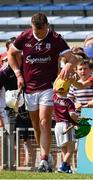 24 July 2021; Galway's Joe Canning is comforted by five year old Darragh Hoary after the GAA Hurling All-Ireland Senior Championship Round 2 match between Waterford and Galway at Semple Stadium in Thurles, Tipperary. Photo by Ray McManus/Sportsfile