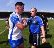 24 July 2021; Stephen Bennett and Waterford manager Liam Cahill after the GAA Hurling All-Ireland Senior Championship Round 2 match between Waterford and Galway at Semple Stadium in Thurles, Tipperary. Photo by Ray McManus/Sportsfile