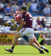 24 July 2021; Darragh Lyons of Waterford is tackled by Padraig Mannion of Galway during the GAA Hurling All-Ireland Senior Championship Round 2 match between Waterford and Galway at Semple Stadium in Thurles, Tipperary. Photo by Ray McManus/Sportsfile