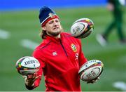 24 July 2021; Jonny Hill of British and Irish Lions juggles rugby balls during the warm-up before the first test of the British and Irish Lions tour match between South Africa and British and Irish Lions at Cape Town Stadium in Cape Town, South Africa. Photo by Ashley Vlotman/Sportsfile